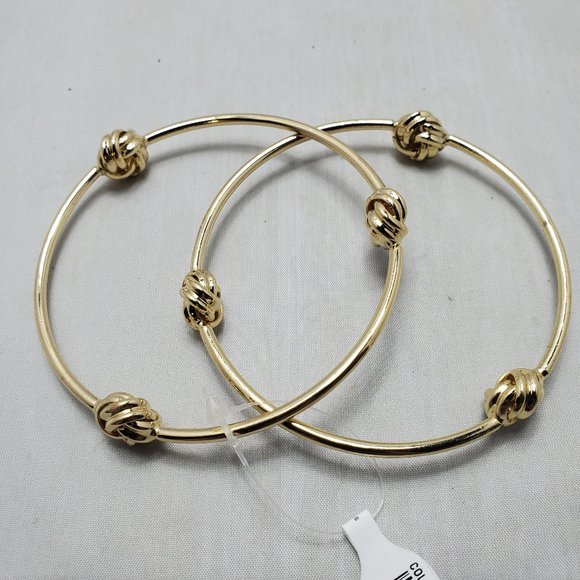 BKE double Celtic knot gold bangle set - Picture 4 of 5